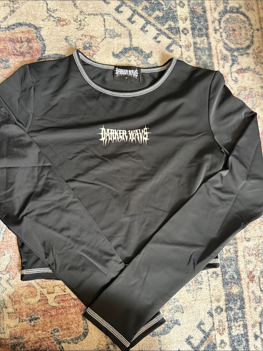 Darker Waves Black Long Sleeve Tee